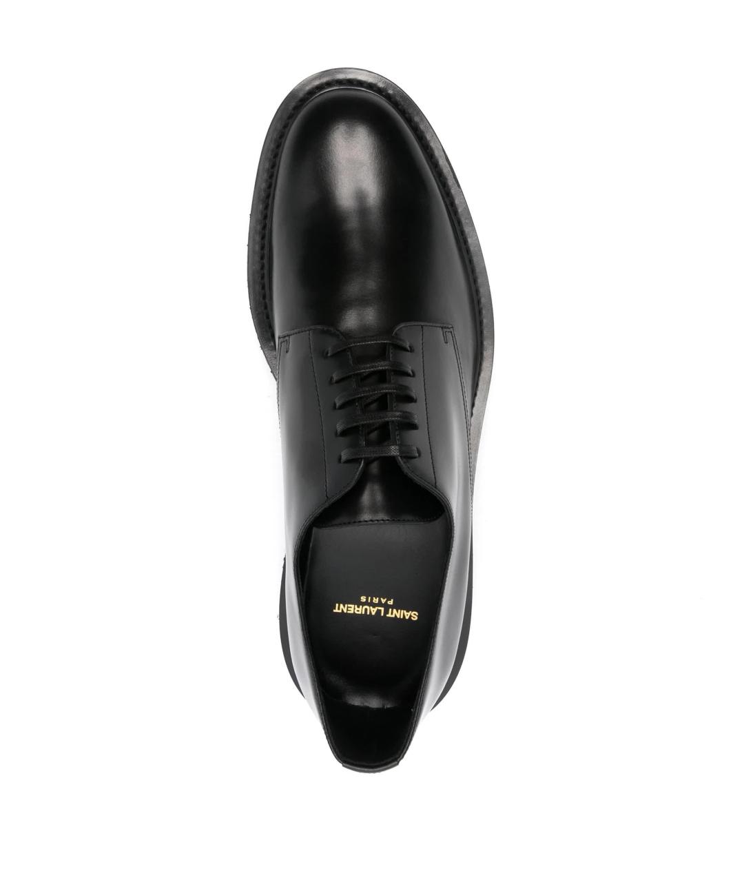 SAINT LAURENT Черные кожаные низкие ботинки, фото 4