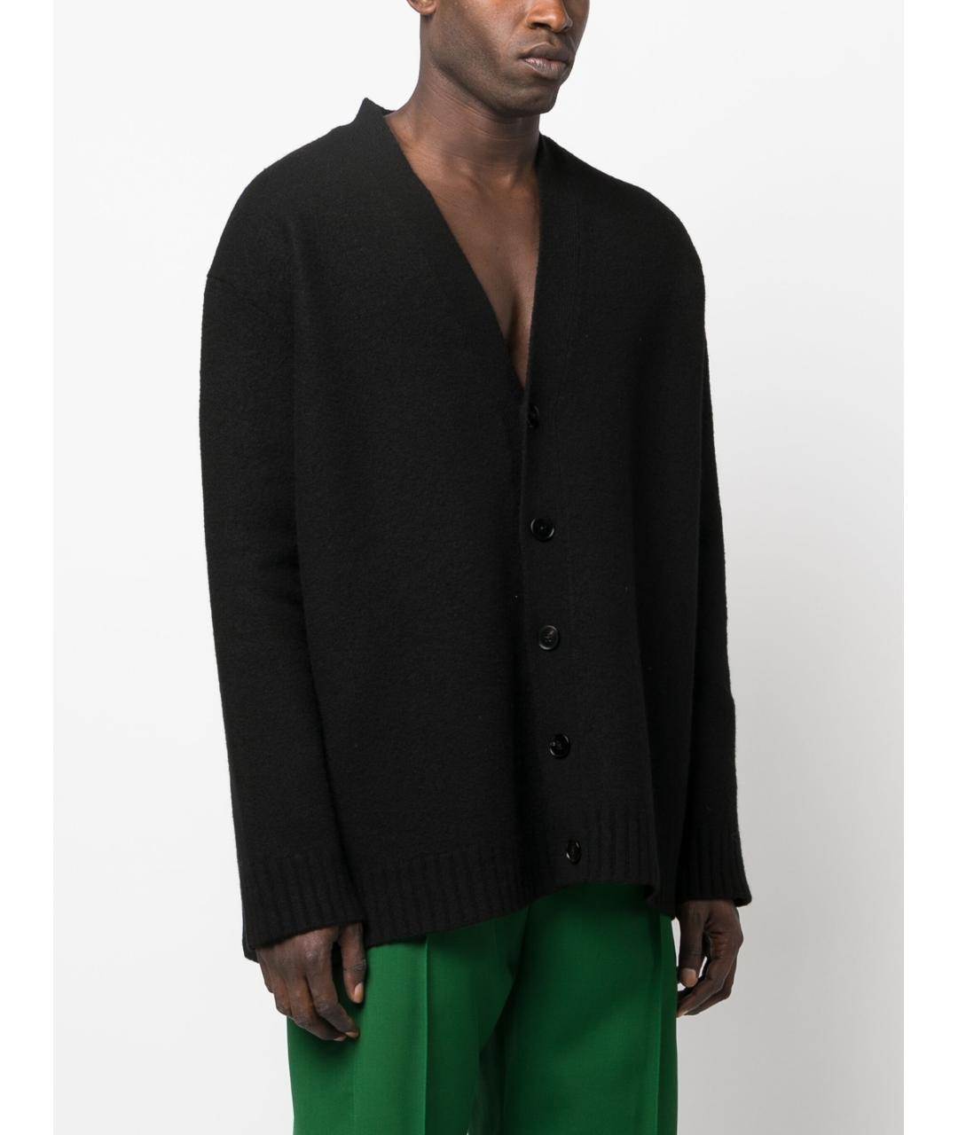 JIL SANDER Черный шерстяной кардиган, фото 3