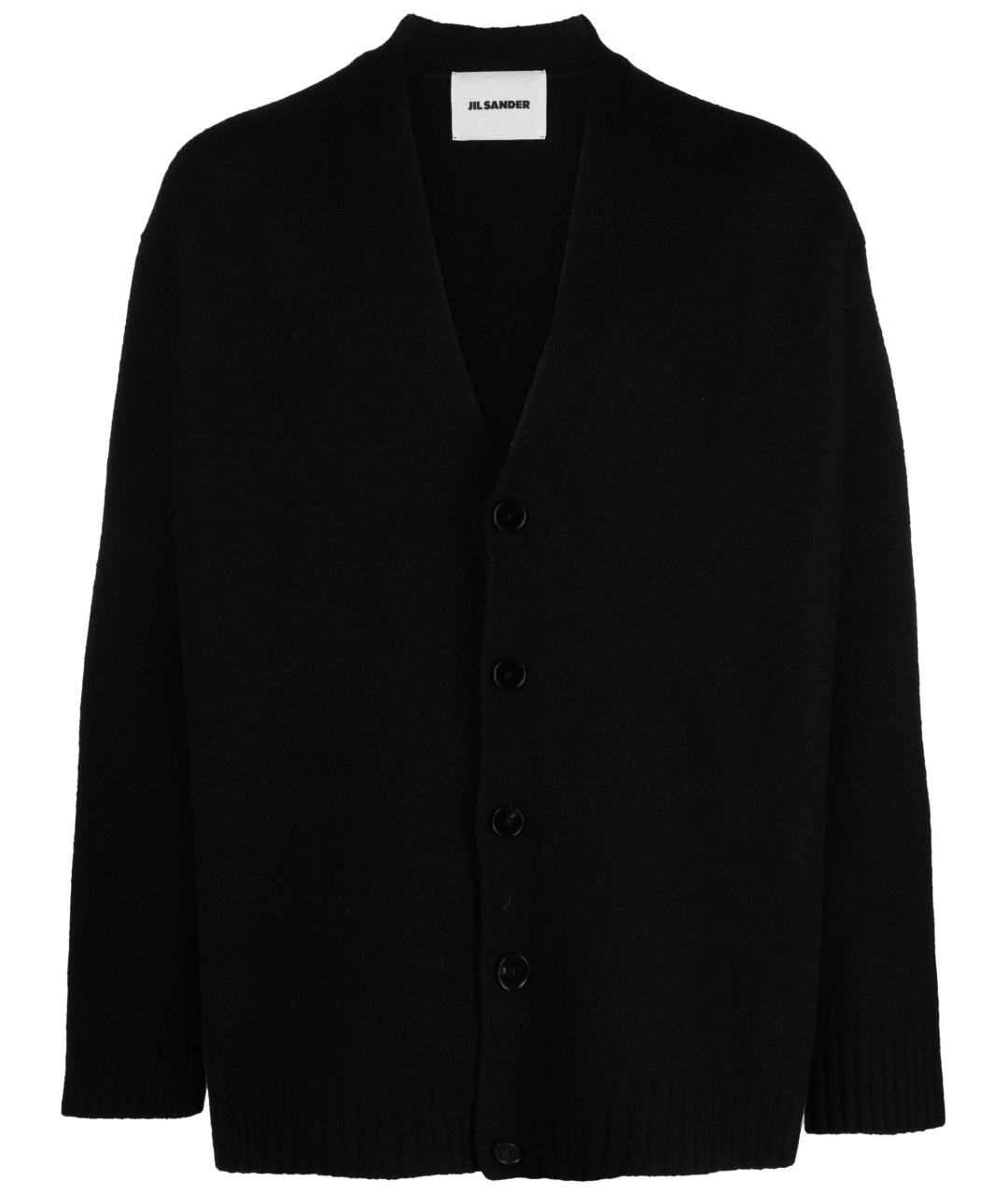 JIL SANDER Черный шерстяной кардиган, фото 1