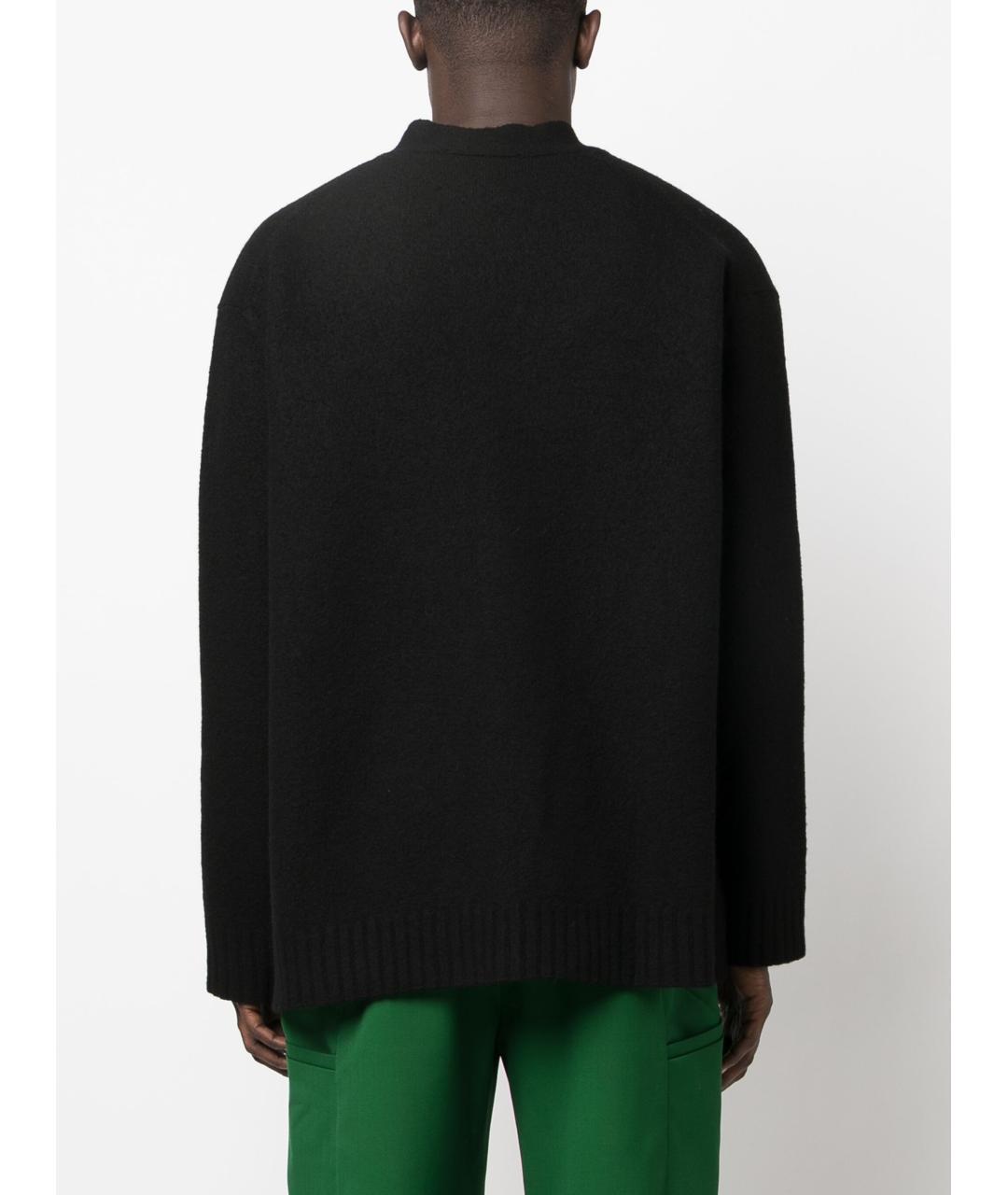 JIL SANDER Черный шерстяной кардиган, фото 4