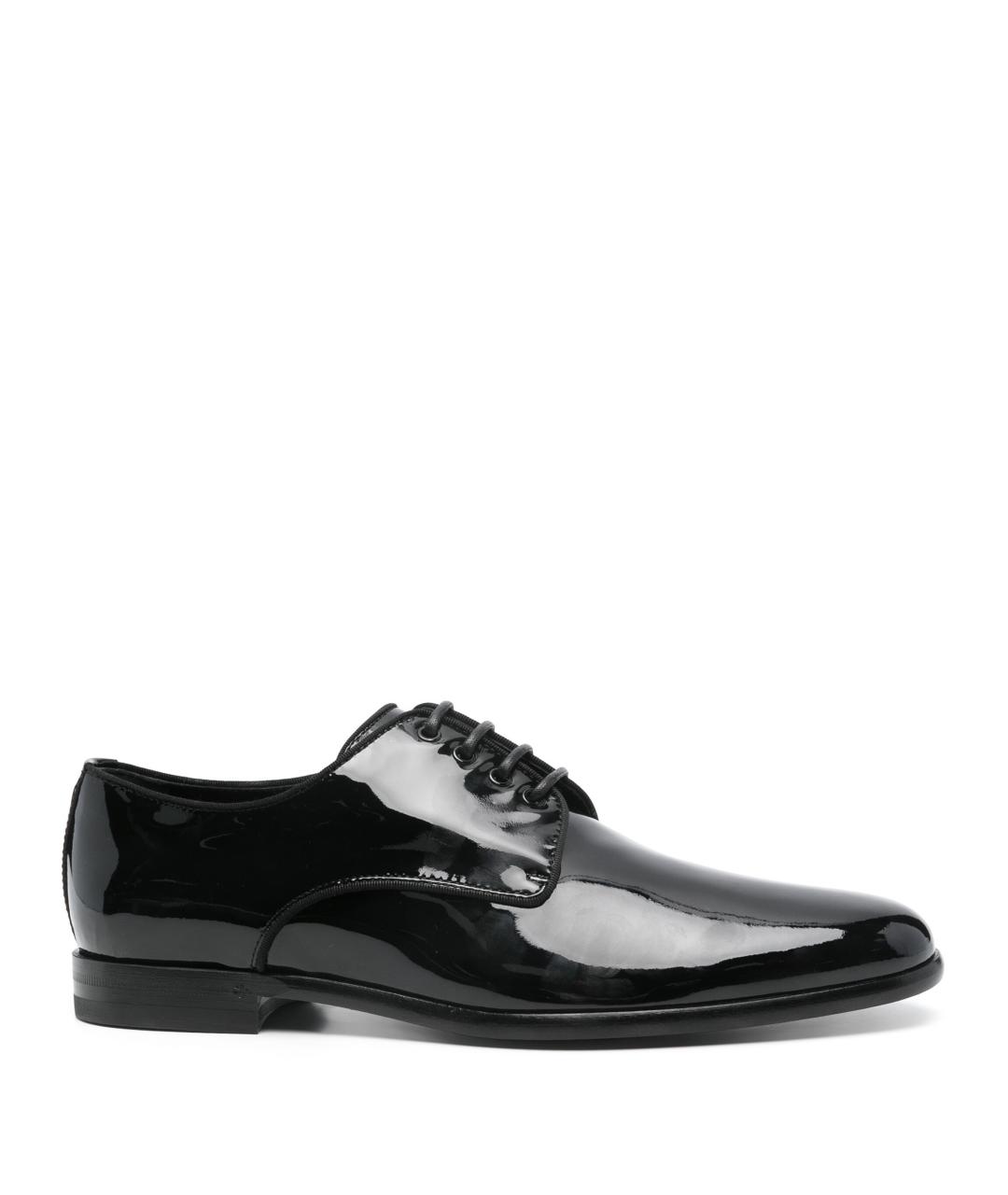 DOLCE&GABBANA Черные кожаные брогги и оксфорды, фото 1
