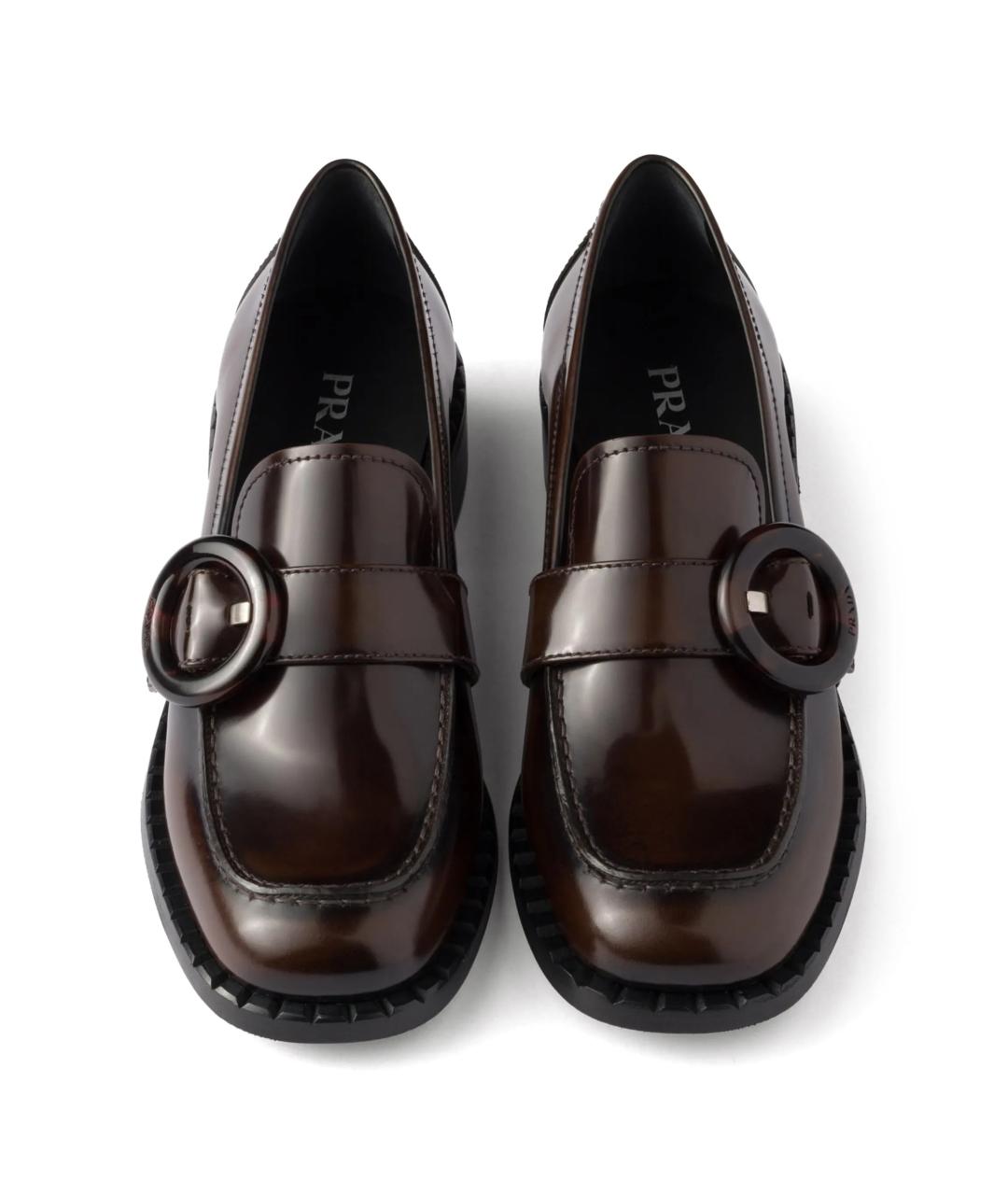 PRADA Коричневые лоферы из лакированной кожи, фото 5
