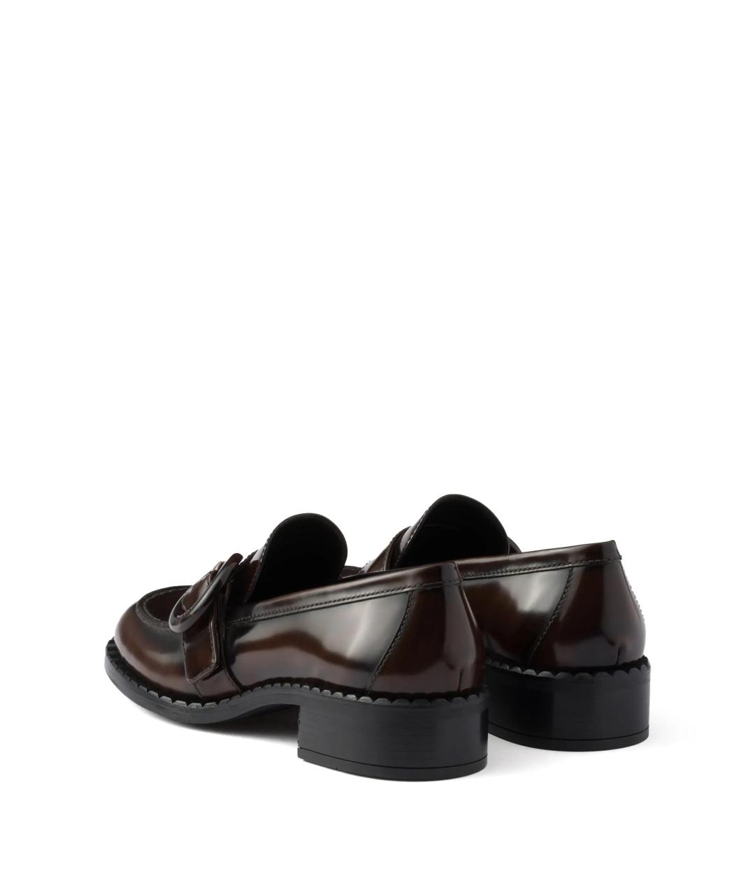 PRADA Коричневые лоферы из лакированной кожи, фото 3