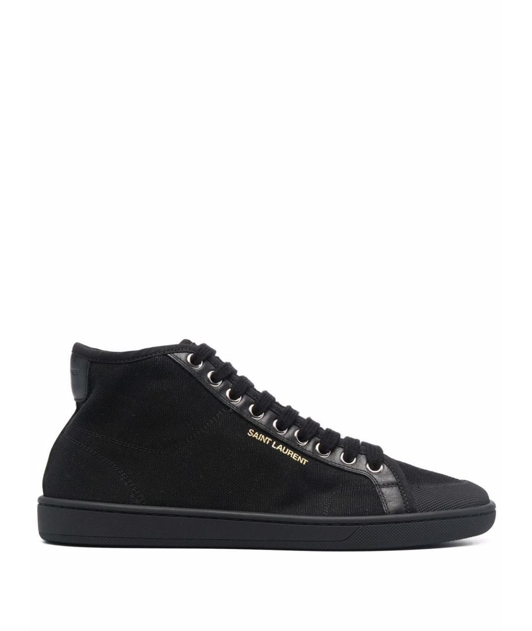 SAINT LAURENT Черные текстильные кроссовки, фото 1