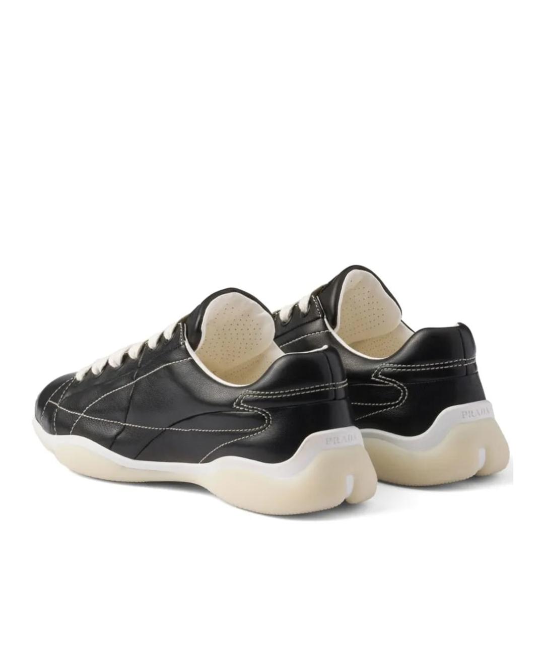 PRADA Черные кожаные кроссовки, фото 2