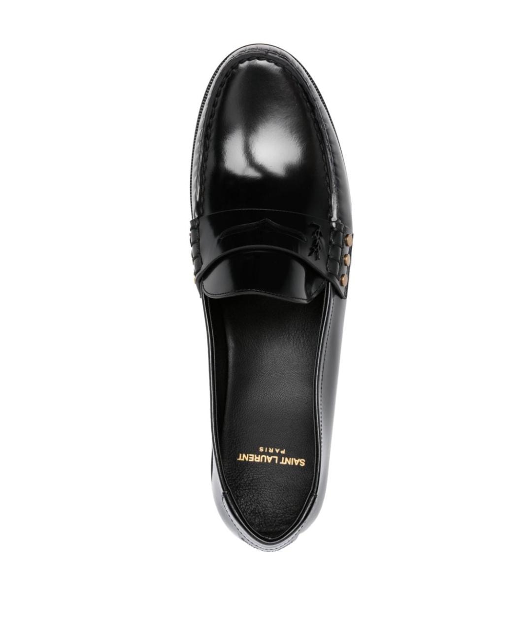 SAINT LAURENT Черные кожаные лоферы, фото 4