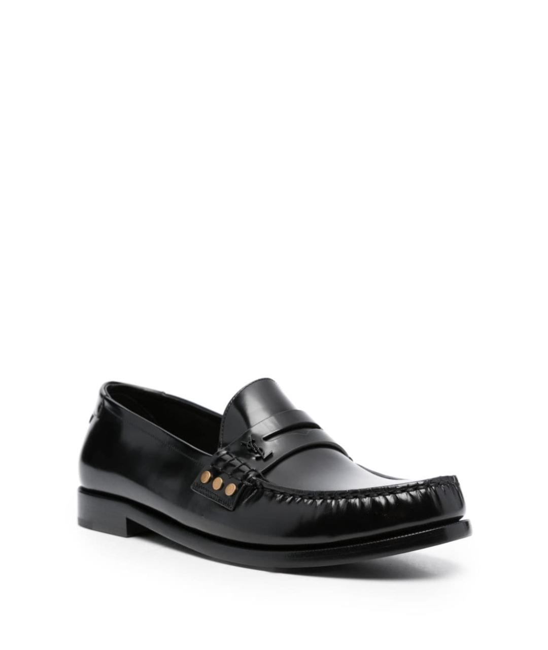 SAINT LAURENT Черные кожаные лоферы, фото 2