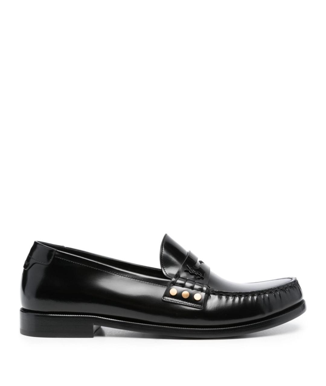 SAINT LAURENT Черные кожаные лоферы, фото 1