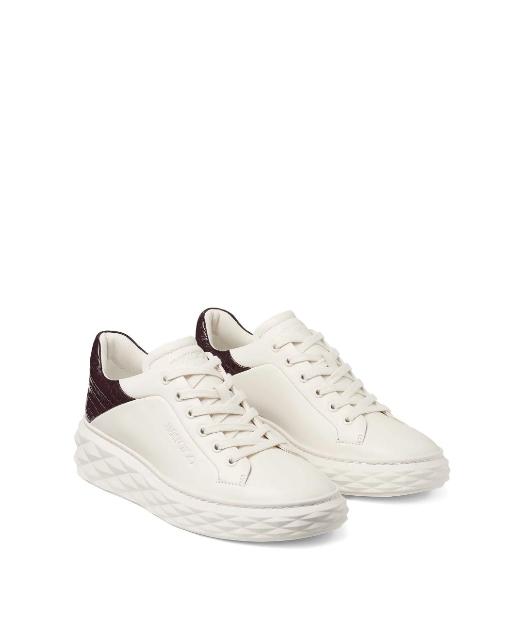 JIMMY CHOO Белые кожаные кроссовки, фото 2