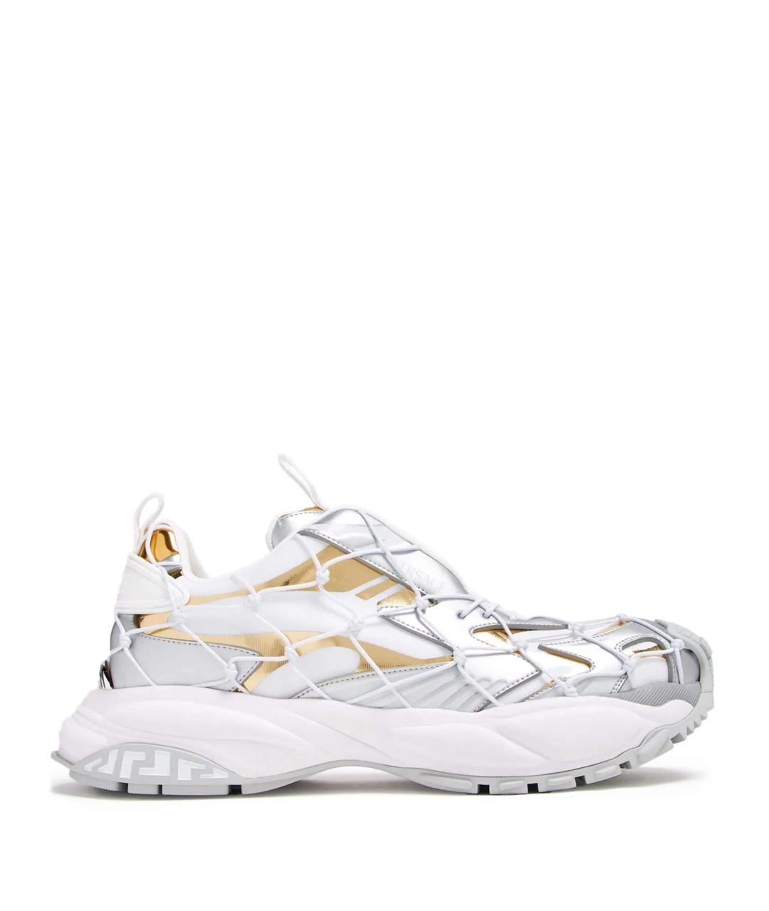 VERSACE Белые текстильные кроссовки, фото 1