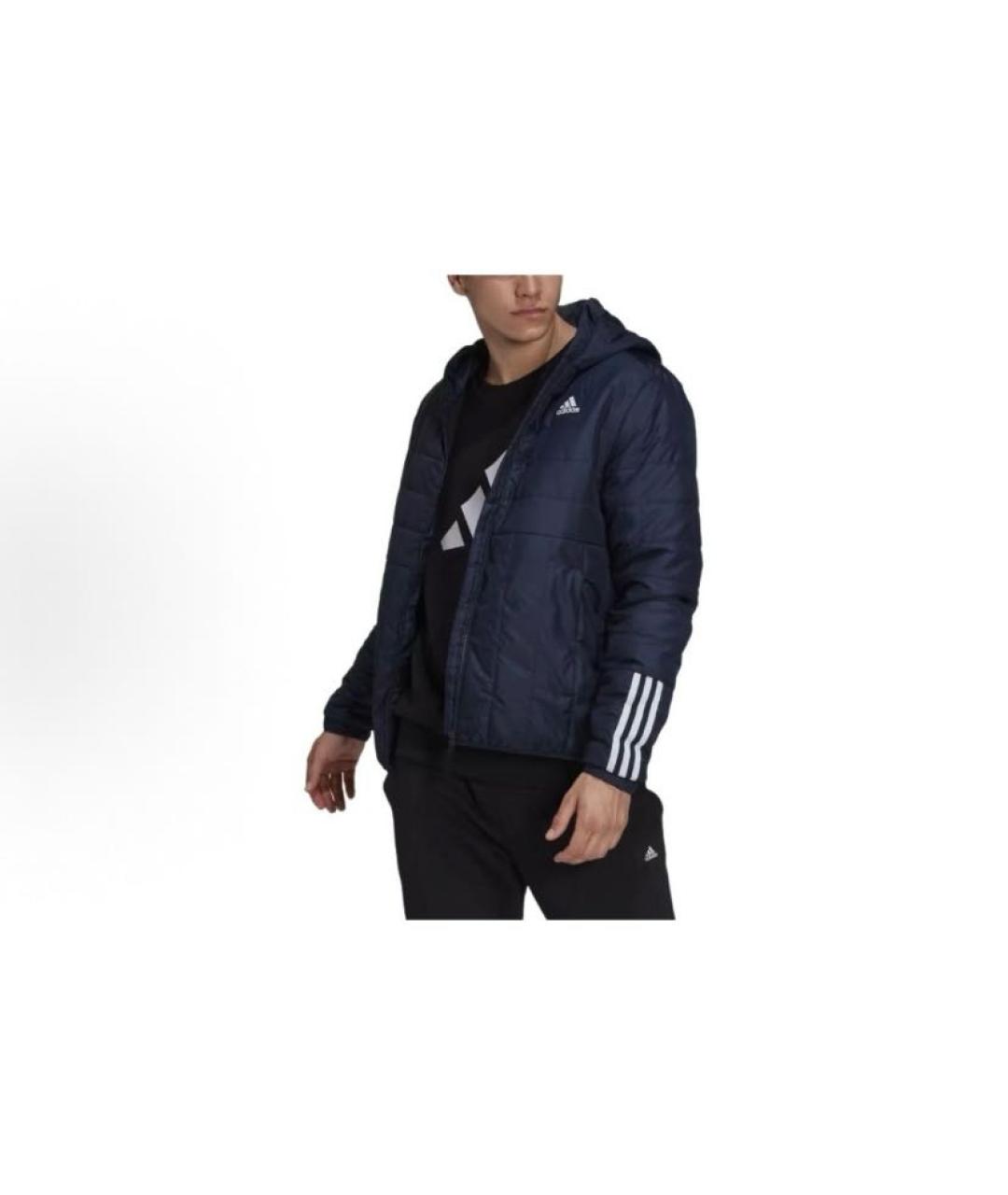 ADIDAS Темно-синяя полиэстеровая куртка, фото 3