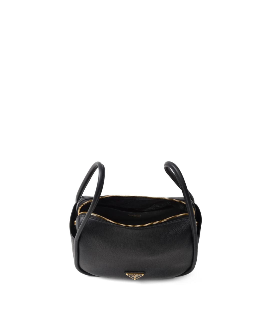 PRADA Черная кожаная сумка тоут, фото 4