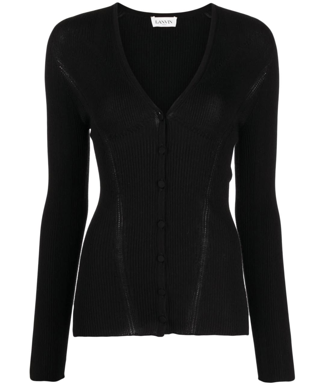 LANVIN Черный шерстяной кардиган, фото 1