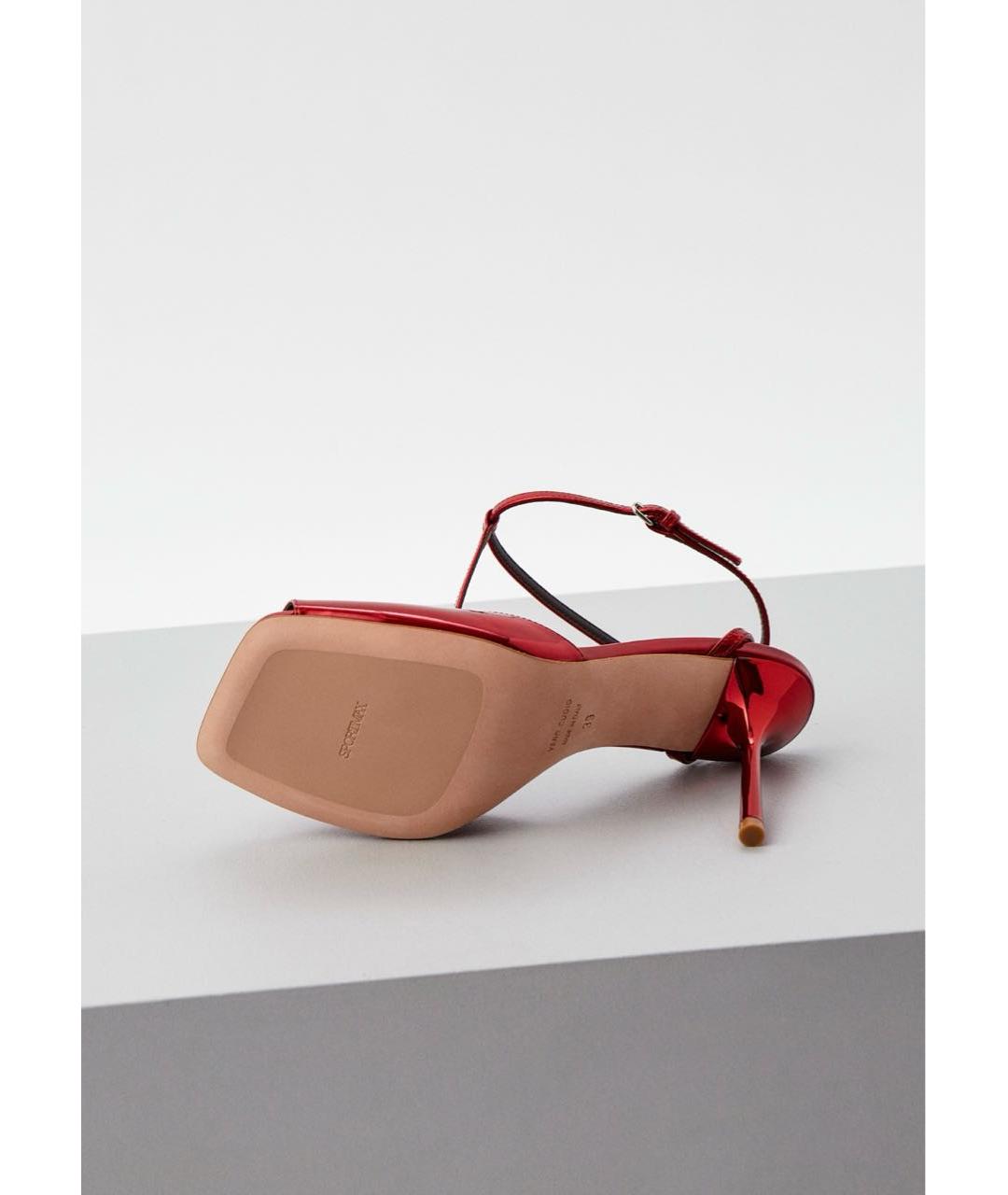 SPORTMAX Красные босоножки из лакированной кожи, фото 7