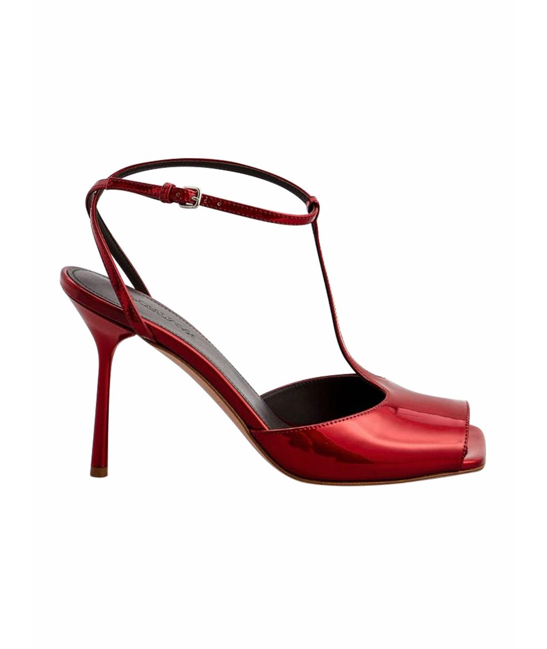 SPORTMAX Красные босоножки из лакированной кожи, фото 1