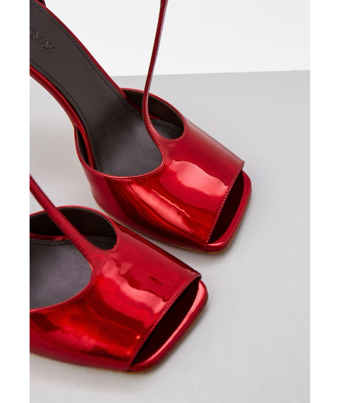 SPORTMAX Красные босоножки из лакированной кожи, фото 3