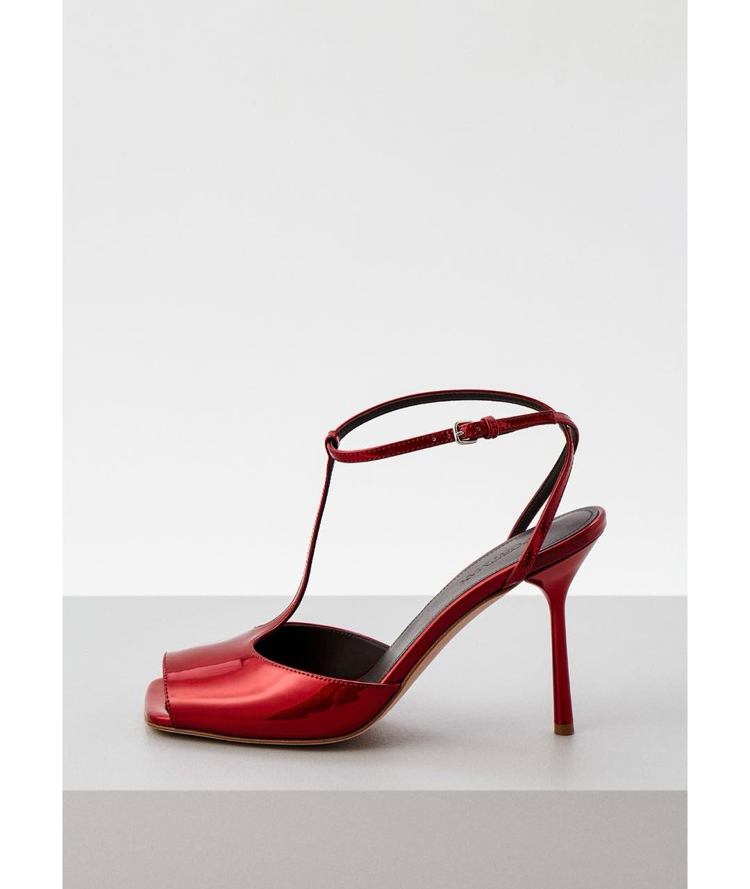 SPORTMAX Красные босоножки из лакированной кожи, фото 8