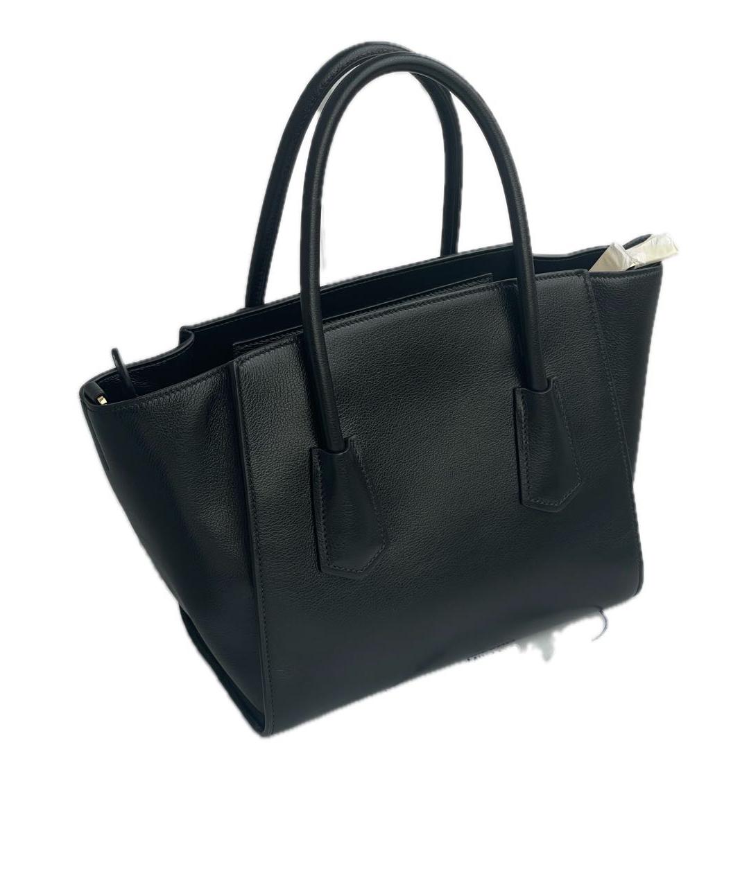 PRADA Черная кожаная сумка с короткими ручками, фото 3