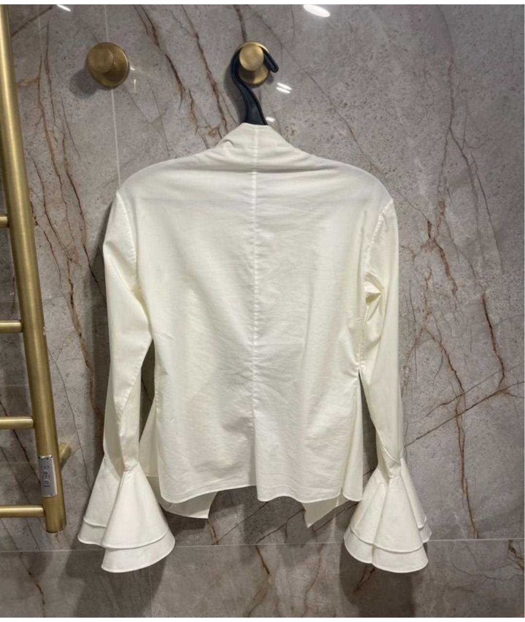 RALPH LAUREN Белая хлопко-эластановая рубашка, фото 2