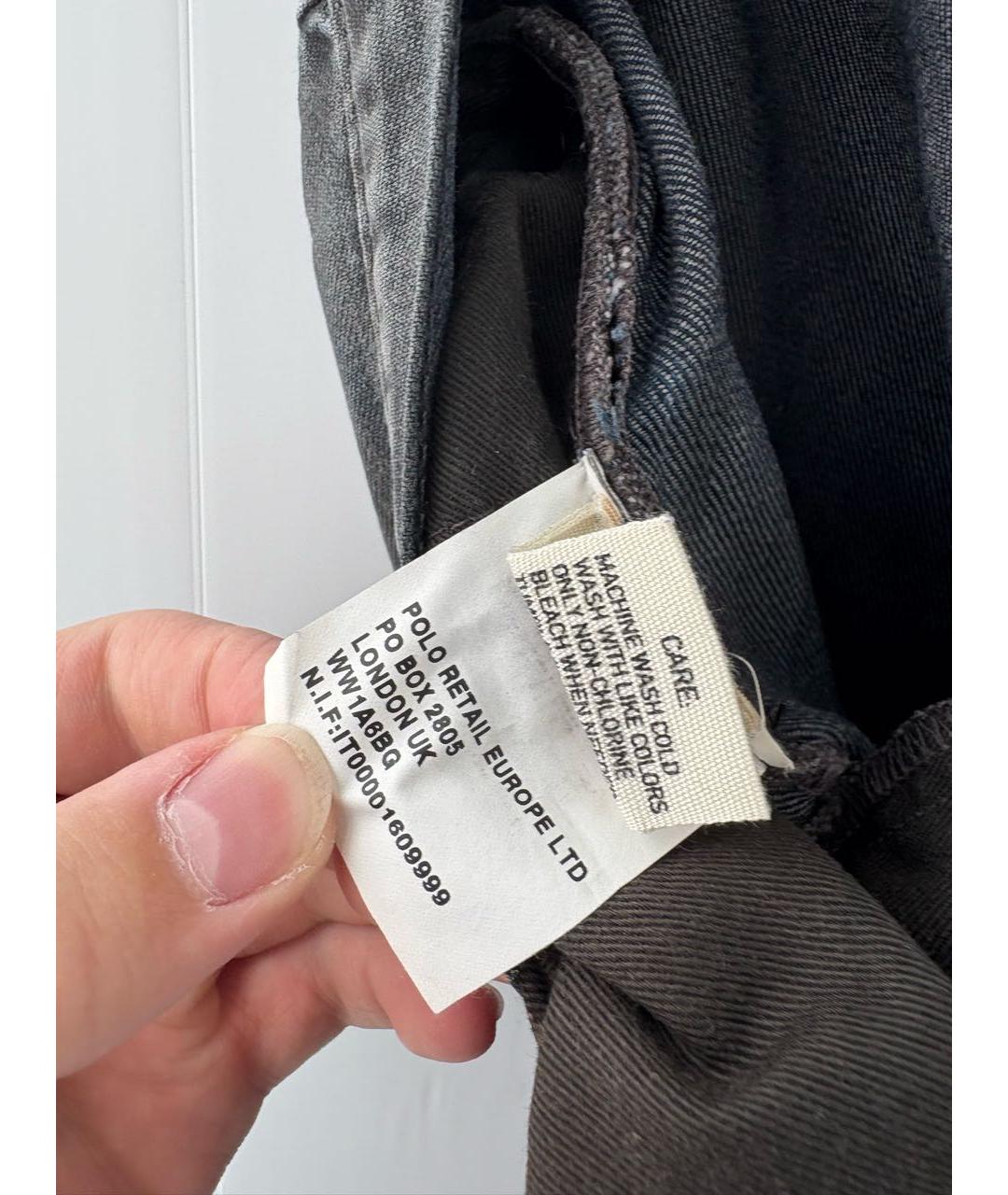 POLO RALPH LAUREN Черные хлопко-эластановые джинсы скинни, фото 6