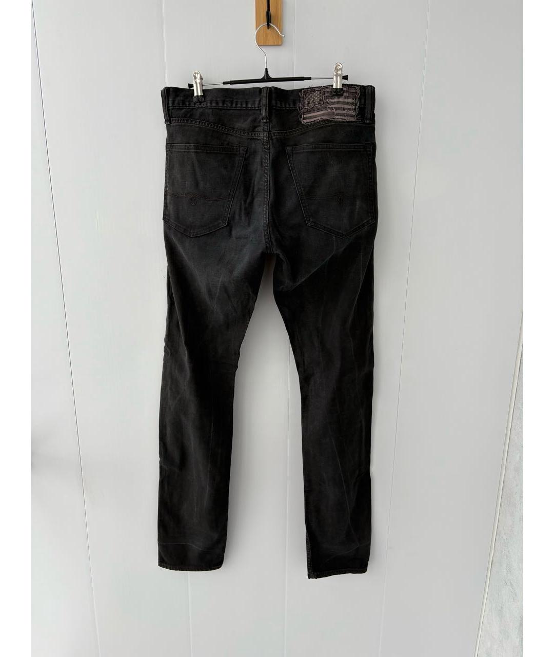 POLO RALPH LAUREN Черные хлопко-эластановые джинсы скинни, фото 2