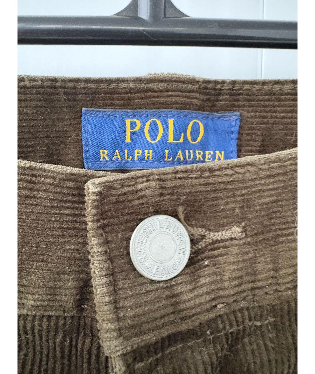 POLO RALPH LAUREN Коричневые хлопко-эластановые джинсы, фото 5