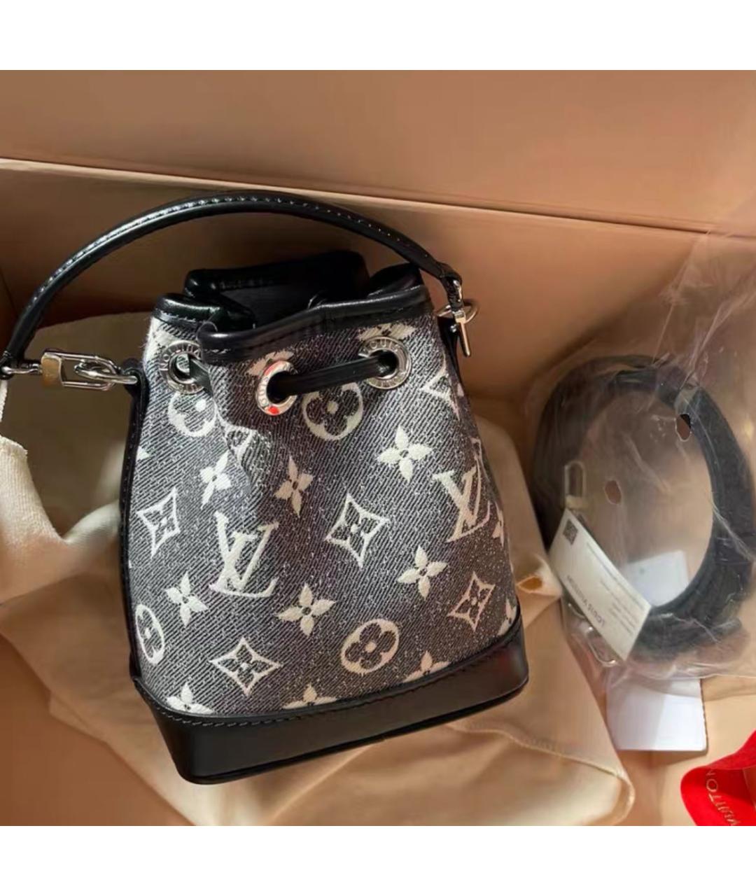 LOUIS VUITTON Серая тканевая сумка через плечо, фото 2