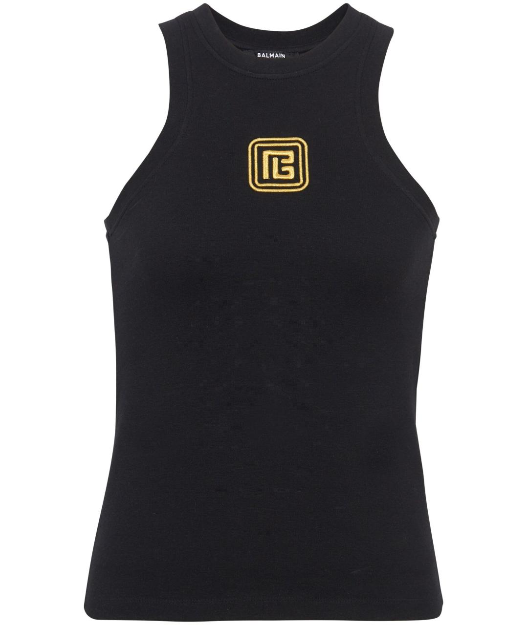 BALMAIN Черная хлопковая майка, фото 1