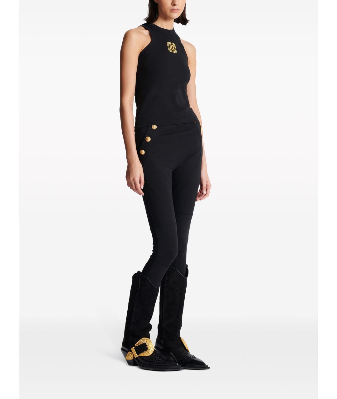 BALMAIN Черная хлопковая майка, фото 3