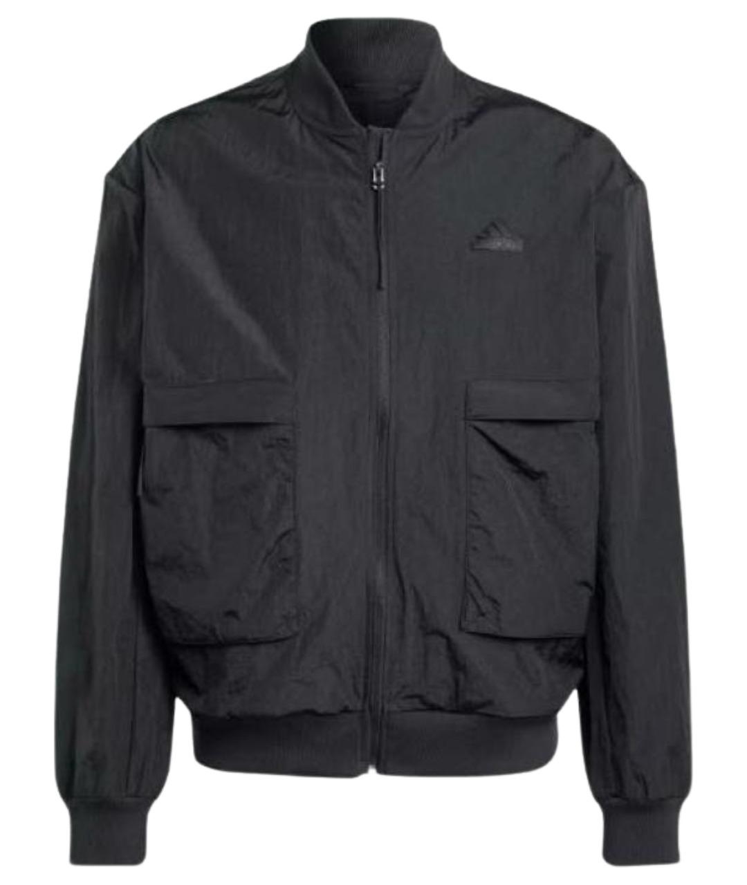 ADIDAS Черная полиамидовая куртка, фото 1