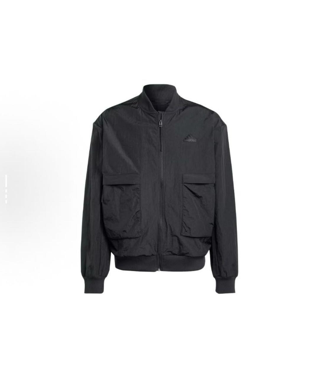 ADIDAS Черная полиамидовая куртка, фото 6