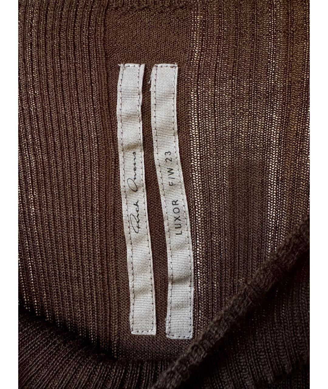 RICK OWENS Коричневое шерстяное повседневное платье, фото 6