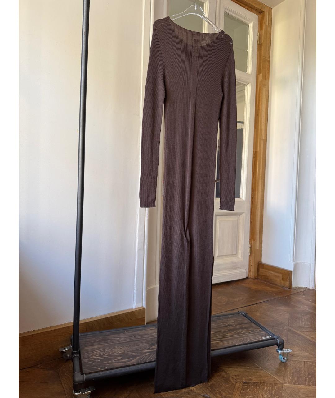 RICK OWENS Коричневое шерстяное повседневное платье, фото 2