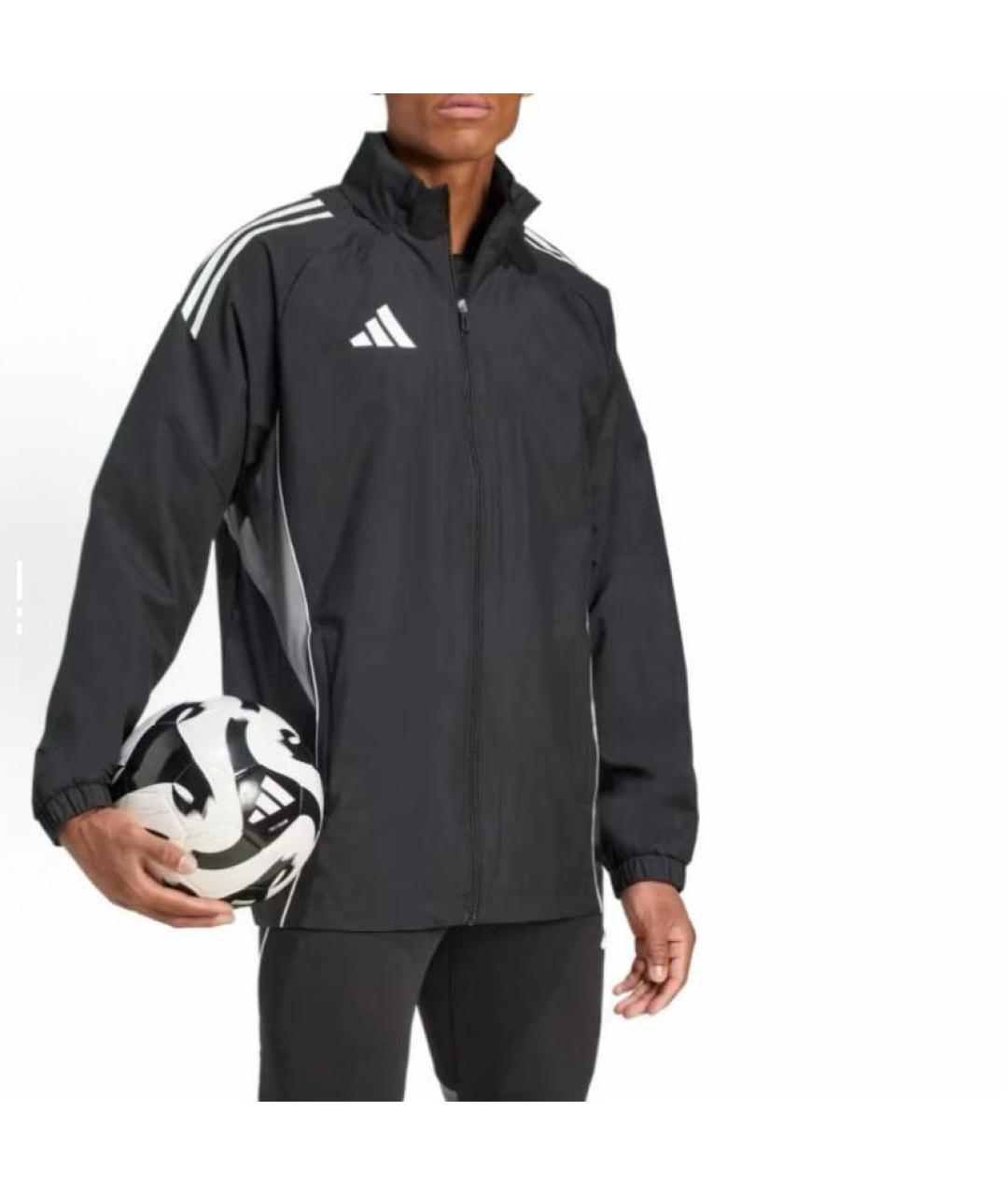 ADIDAS Черная полиэстеровая куртка, фото 2