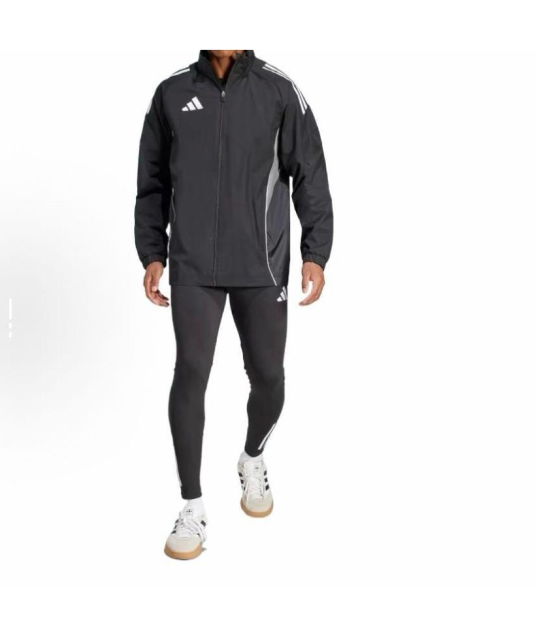 ADIDAS Черная полиэстеровая куртка, фото 5