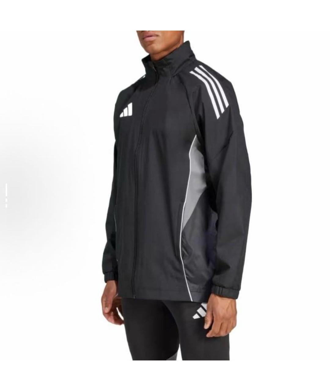 ADIDAS Черная полиэстеровая куртка, фото 4