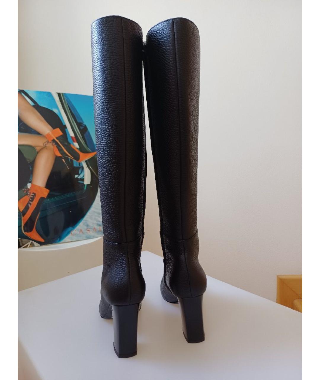 POLLINI Черные кожаные сапоги, фото 7