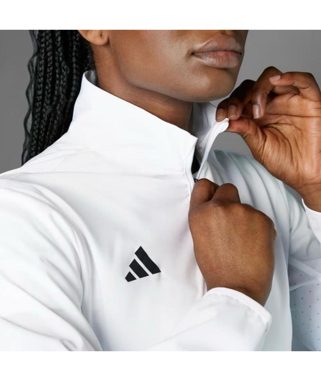 ADIDAS Белая полиэстеровая спортивная куртка, фото 3