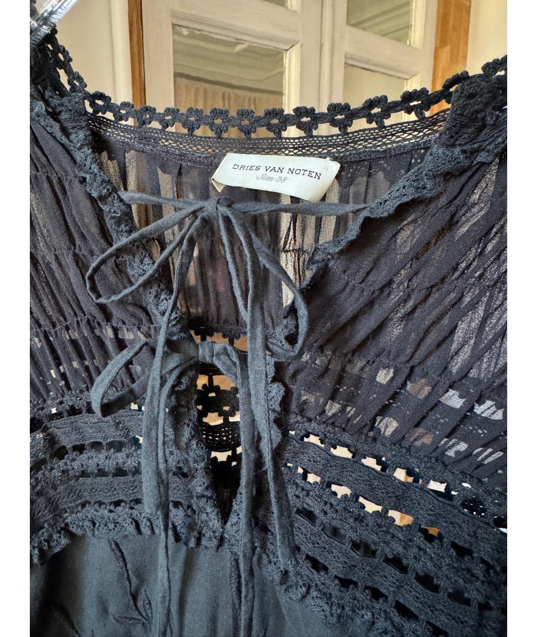 DRIES VAN NOTEN Черная хлопковая блузы, фото 5