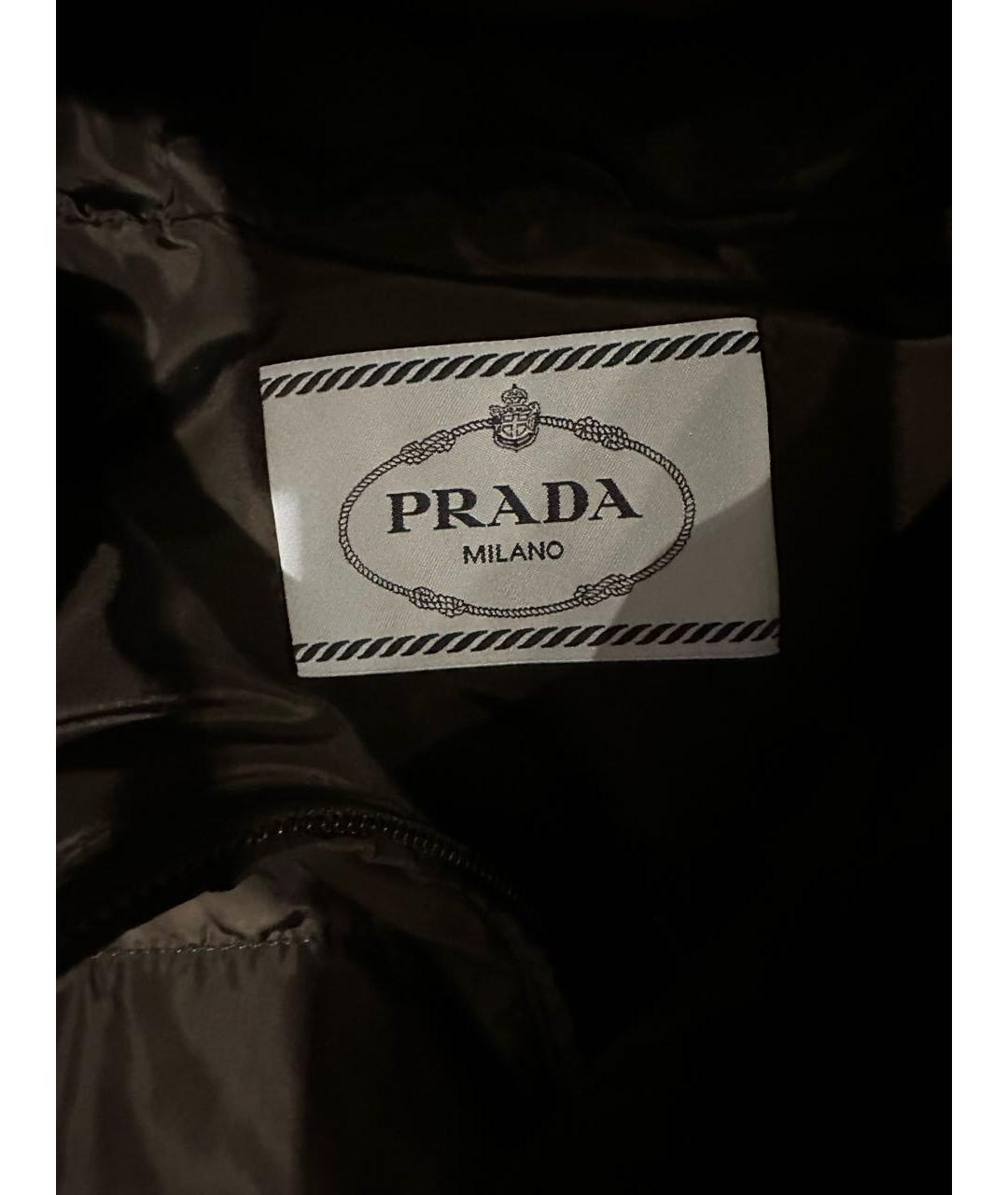 PRADA Черный полиэстеровый пуховик, фото 3