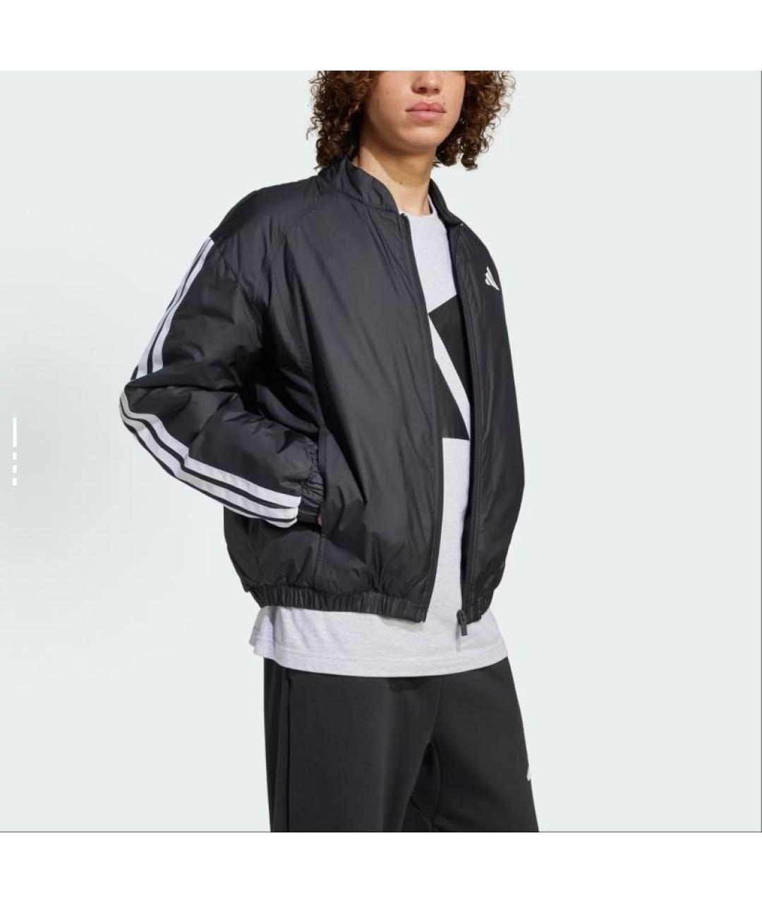 ADIDAS Черная полиэстеровая куртка, фото 5