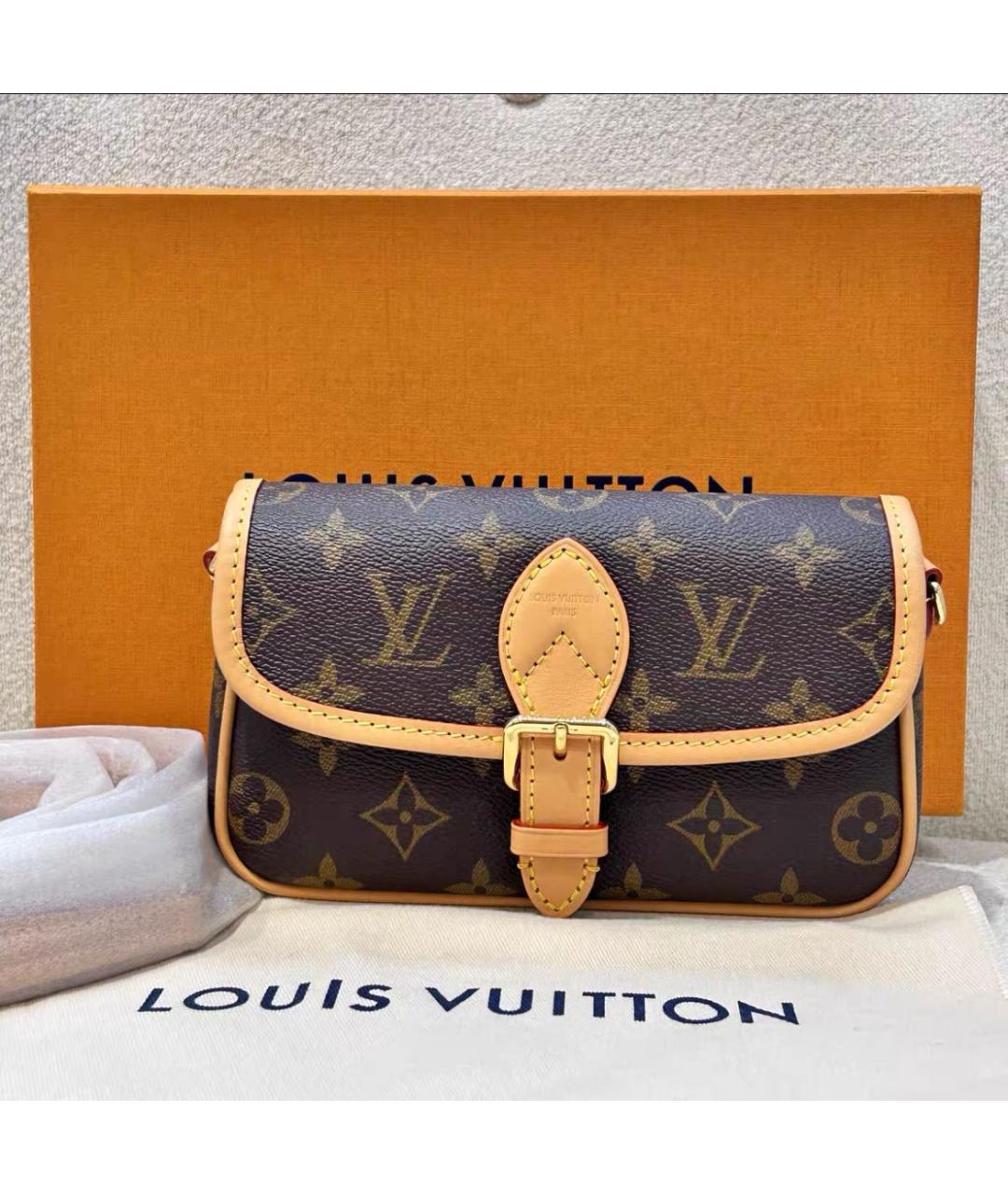 LOUIS VUITTON Коричневая кожаная сумка через плечо, фото 2