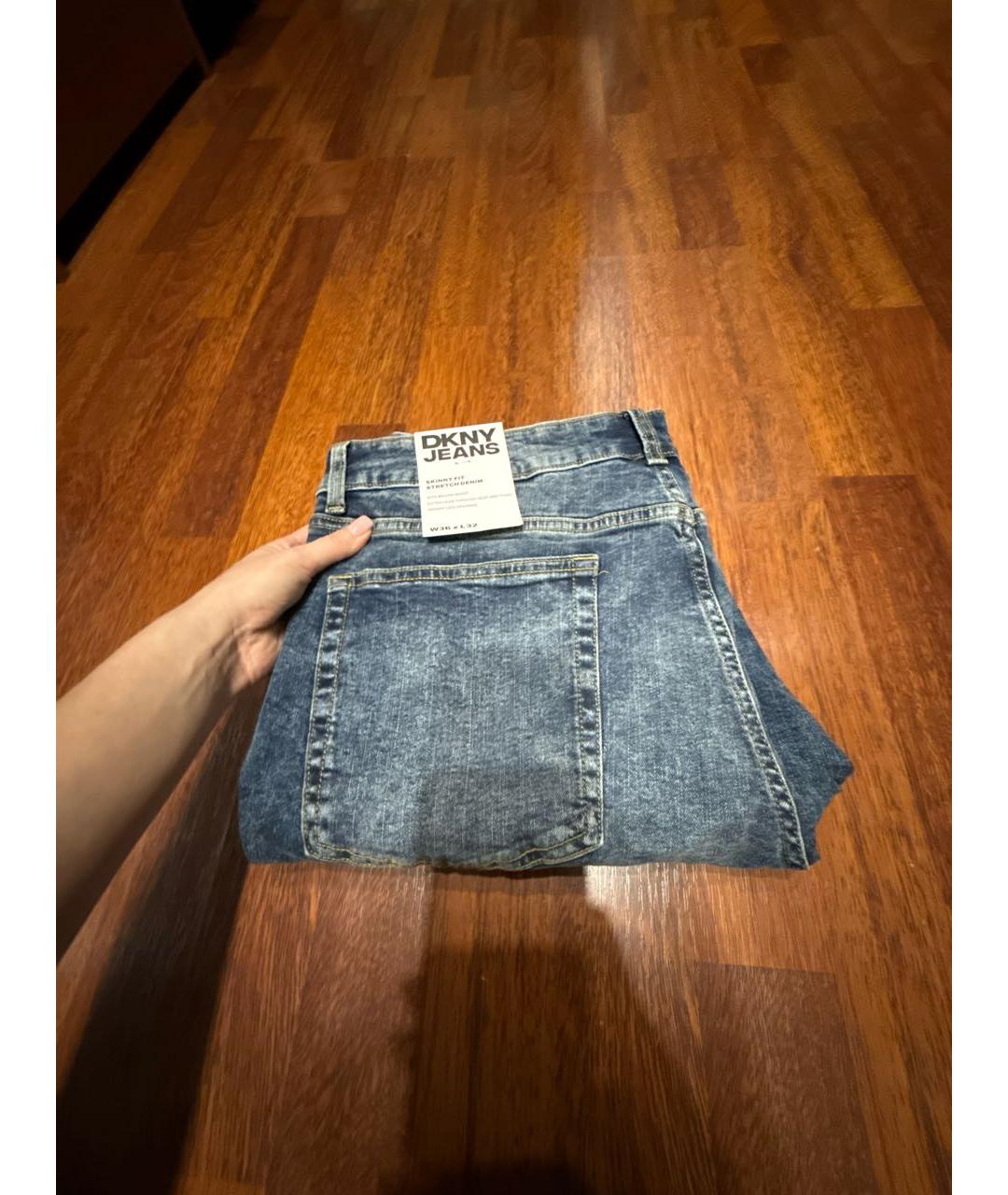 DKNY Синие хлопковые джинсы скинни, фото 4