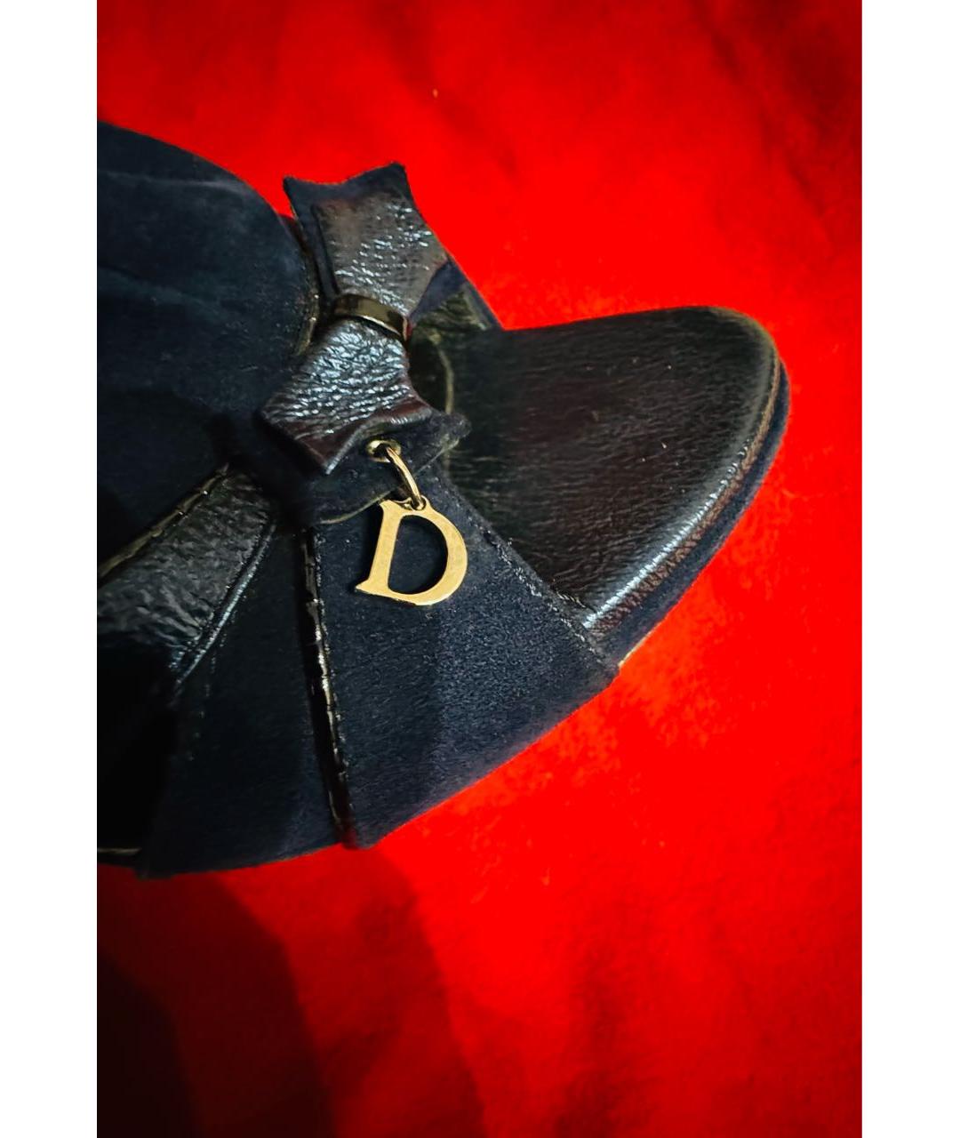 CHRISTIAN DIOR Темно-синие замшевые ботильоны, фото 5