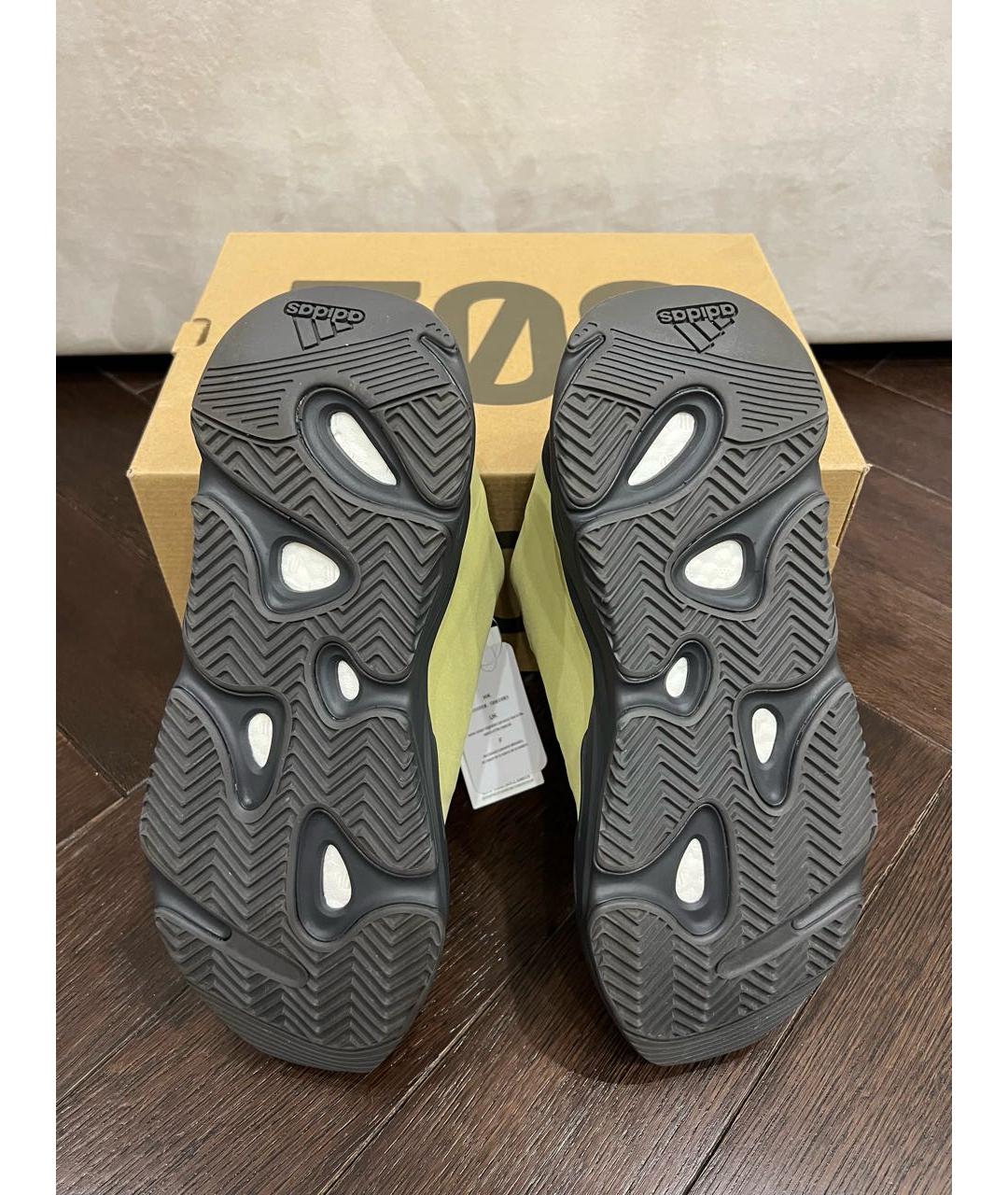 ADIDAS YEEZY Зеленые неопреновые низкие кроссовки / кеды, фото 4