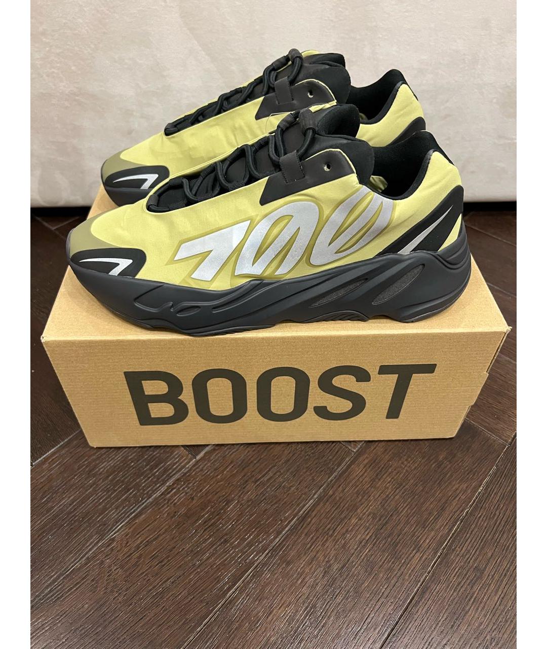 ADIDAS YEEZY Зеленые неопреновые низкие кроссовки / кеды, фото 7