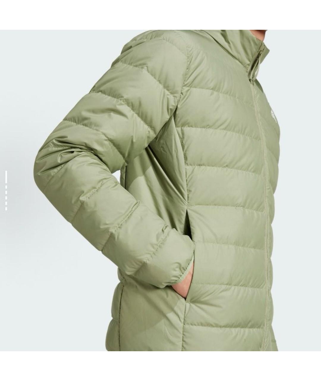 ADIDAS Зеленая полиэстеровая куртка, фото 6