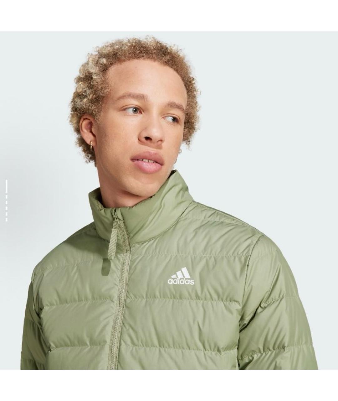 ADIDAS Зеленая полиэстеровая куртка, фото 2