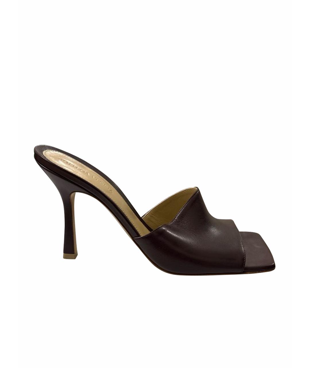 BOTTEGA VENETA Фиолетовые кожаные мюли, фото 1
