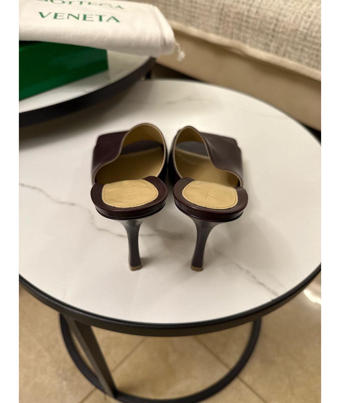 BOTTEGA VENETA Фиолетовые кожаные мюли, фото 4